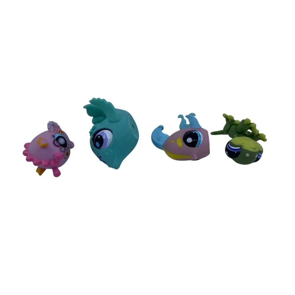 Littlest Pet Shop LPS Aquatic Animals Lot of 4 Seahorse Whale Angelfish Gecko